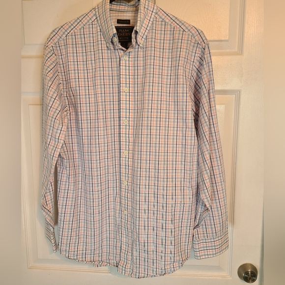 (1126) Jos. A. Banks Men's Classic Oxford Dress Shirt, Size: Small Color: Stripe - Picture 4 of 14